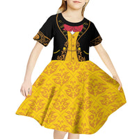 Mexican Mariachi Charro Suit Stylized Kid Short Sleeve Dress Cinco de Mayo Fiesta