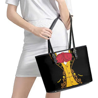 Mexican Mariachi Charro Suit Stylized Leather Tote Bag Cinco de Mayo Fiesta