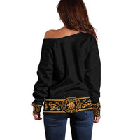 Mexican Mariachi Charro Suit Stylized Off Shoulder Sweater Cinco de Mayo Fiesta