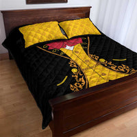 Mexican Mariachi Charro Suit Stylized Quilt Bed Set Cinco de Mayo Fiesta