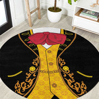 Mexican Mariachi Charro Suit Stylized Round Carpet Cinco de Mayo Fiesta