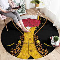 Mexican Mariachi Charro Suit Stylized Round Carpet Cinco de Mayo Fiesta