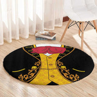 Mexican Mariachi Charro Suit Stylized Round Carpet Cinco de Mayo Fiesta