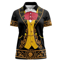Mexican Mariachi Charro Suit Stylized Women Polo Shirt Cinco de Mayo Fiesta