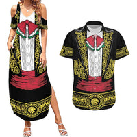 Mexican Charro Suit Stylized Couples Matching Summer Maxi Dress and Hawaiian Shirt Cinco de Mayo Costume