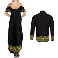 Mexican Charro Suit Stylized Couples Matching Summer Maxi Dress and Long Sleeve Button Shirt Cinco de Mayo Costume