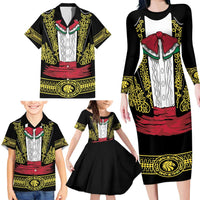 Mexican Charro Suit Stylized Family Matching Long Sleeve Bodycon Dress and Hawaiian Shirt Cinco de Mayo Costume
