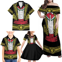 Mexican Charro Suit Stylized Family Matching Off Shoulder Maxi Dress and Hawaiian Shirt Cinco de Mayo Costume