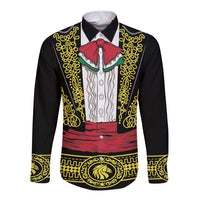 Mexican Charro Suit Stylized Long Sleeve Button Shirt Cinco de Mayo Costume