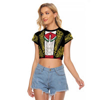 Mexican Charro Suit Stylized Raglan Cropped T Shirt Cinco de Mayo Costume