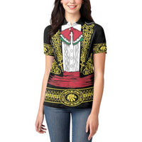 Mexican Charro Suit Stylized Women Polo Shirt Cinco de Mayo Costume