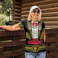 Mexican Charro Suit Stylized Women Polo Shirt Cinco de Mayo Costume