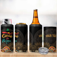 Personalized Mexico Cinco de Mayo Fiesta 4 in 1 Can Cooler Tumbler Traditional Sombrero Hat
