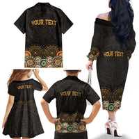 Personalized Mexico Cinco de Mayo Fiesta Family Matching Off The Shoulder Long Sleeve Dress and Hawaiian Shirt Traditional Sombrero Hat