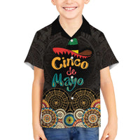 Personalized Mexico Cinco de Mayo Fiesta Family Matching Off The Shoulder Long Sleeve Dress and Hawaiian Shirt Traditional Sombrero Hat