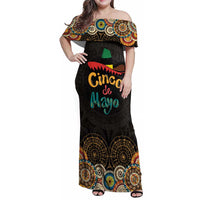 Personalized Mexico Cinco de Mayo Fiesta Family Matching Off Shoulder Maxi Dress and Hawaiian Shirt Traditional Sombrero Hat