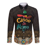 Personalized Mexico Cinco de Mayo Fiesta Long Sleeve Button Shirt Traditional Sombrero Hat