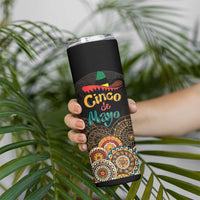Personalized Mexico Cinco de Mayo Fiesta Skinny Tumbler Traditional Sombrero Hat