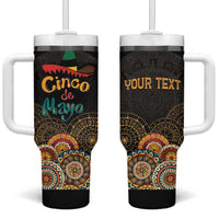 Personalized Mexico Cinco de Mayo Fiesta Tumbler With Handle Traditional Sombrero Hat