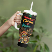 Personalized Mexico Cinco de Mayo Fiesta Tumbler With Handle Traditional Sombrero Hat