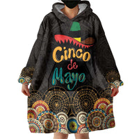 Personalized Mexico Cinco de Mayo Fiesta Wearable Blanket Hoodie Traditional Sombrero Hat