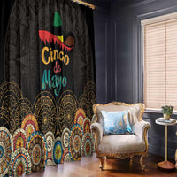 Mexico Cinco de Mayo Fiesta Window Curtain Traditional Sombrero Hat