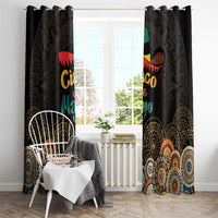 Mexico Cinco de Mayo Fiesta Window Curtain Traditional Sombrero Hat