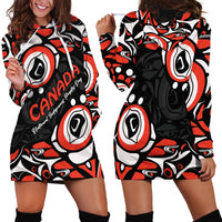 Canada National Indigenous Peoples Day 2024 Hoodie Dress Haida Pattern - Wonder Print Shop