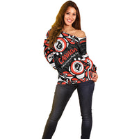 Canada National Indigenous Peoples Day 2024 Off Shoulder Sweater Haida Pattern - Wonder Print Shop