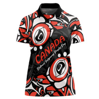 Canada National Indigenous Peoples Day 2024 Women Polo Shirt Haida Pattern - Wonder Print Shop