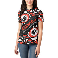 Canada National Indigenous Peoples Day 2024 Women Polo Shirt Haida Pattern - Wonder Print Shop
