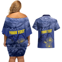 National Montana Day 2024 Couples Matching Off Shoulder Short Dress and Hawaiian Shirt The Treasure State - Wonder Print Shop