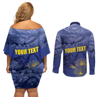 National Montana Day 2024 Couples Matching Off Shoulder Short Dress and Long Sleeve Button Shirt The Treasure State - Wonder Print Shop