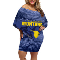 National Montana Day 2024 Off Shoulder Short Dress The Treasure State - Wonder Print Shop