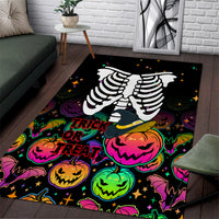 Halloween Skeleton Area Rug Trick or Treat Witch Pumpkin Colorful - Wonder Print Shop