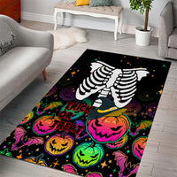 Halloween Skeleton Area Rug Trick or Treat Witch Pumpkin Colorful - Wonder Print Shop