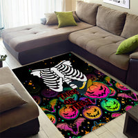 Halloween Skeleton Area Rug Trick or Treat Witch Pumpkin Colorful - Wonder Print Shop