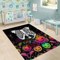 Halloween Skeleton Area Rug Trick or Treat Witch Pumpkin Colorful - Wonder Print Shop