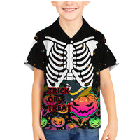 Halloween Skeleton Family Matching Mermaid Dress and Hawaiian Shirt Trick or Treat Witch Pumpkin Colorful - Wonder Print Shop