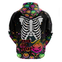 Halloween Skeleton Hoodie Trick or Treat Witch Pumpkin Colorful - Wonder Print Shop