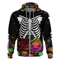 Halloween Skeleton Hoodie Trick or Treat Witch Pumpkin Colorful - Wonder Print Shop