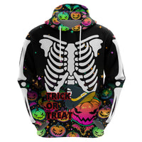 Halloween Skeleton Hoodie Trick or Treat Witch Pumpkin Colorful - Wonder Print Shop