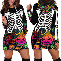 Halloween Skeleton Hoodie Dress Trick or Treat Witch Pumpkin Colorful - Wonder Print Shop