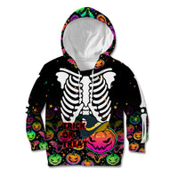 Halloween Skeleton Kid Hoodie Trick or Treat Witch Pumpkin Colorful - Wonder Print Shop