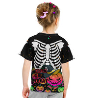 Halloween Skeleton Kid T Shirt Trick or Treat Witch Pumpkin Colorful - Wonder Print Shop