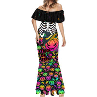 Halloween Skeleton Mermaid Dress Trick or Treat Witch Pumpkin Colorful - Wonder Print Shop