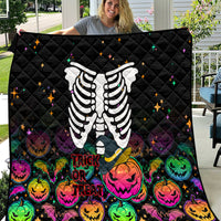Halloween Skeleton Quilt Trick or Treat Witch Pumpkin Colorful - Wonder Print Shop