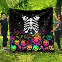 Halloween Skeleton Quilt Trick or Treat Witch Pumpkin Colorful - Wonder Print Shop