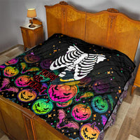 Halloween Skeleton Quilt Trick or Treat Witch Pumpkin Colorful - Wonder Print Shop