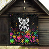 Halloween Skeleton Quilt Trick or Treat Witch Pumpkin Colorful - Wonder Print Shop